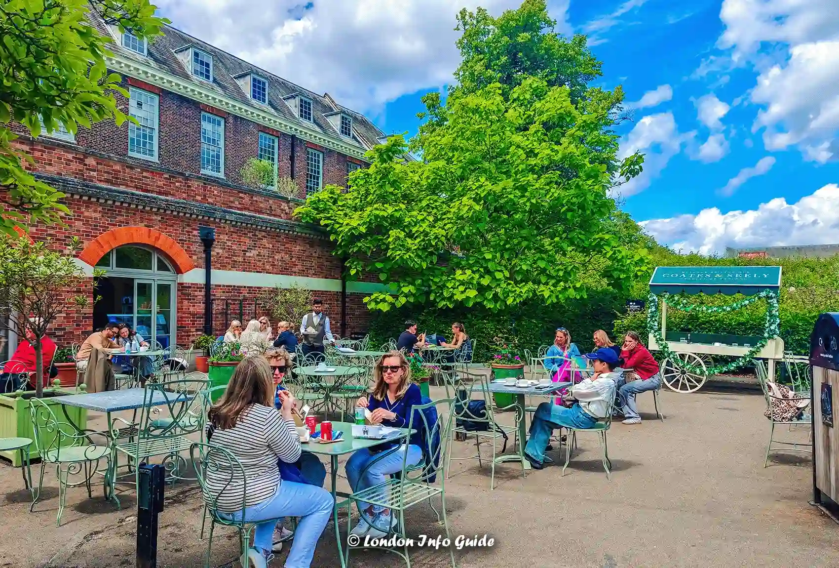A relaxing moment at Kensington Palace outdoor café.
