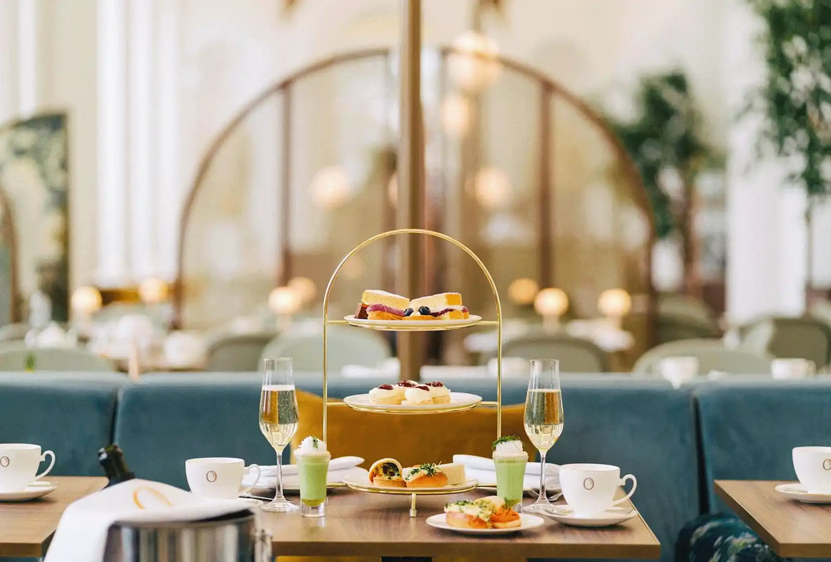An elegant afternoon tea at The Orangery, served with sweet and savoury treats