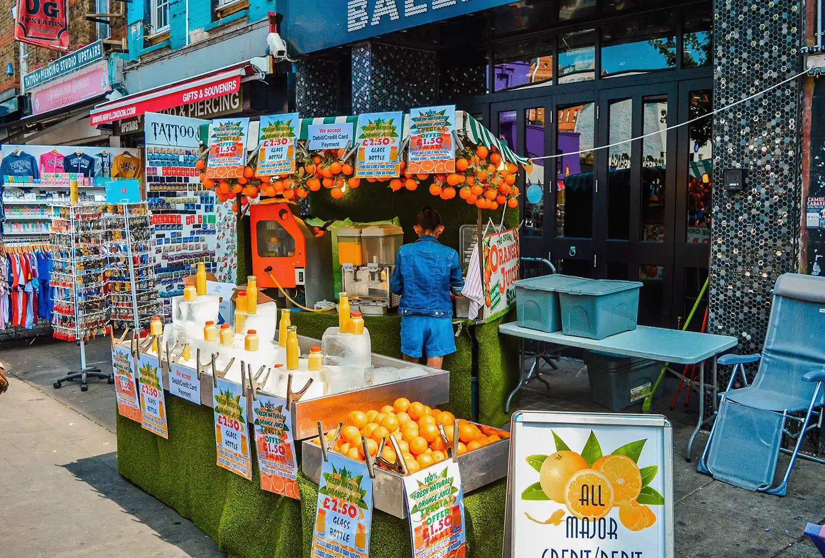London essentials at Camden market stall.