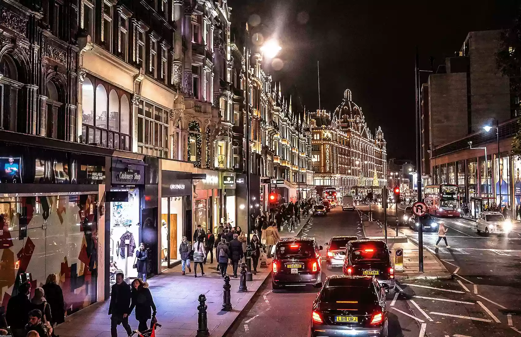 Christmas Lights in London Streets.