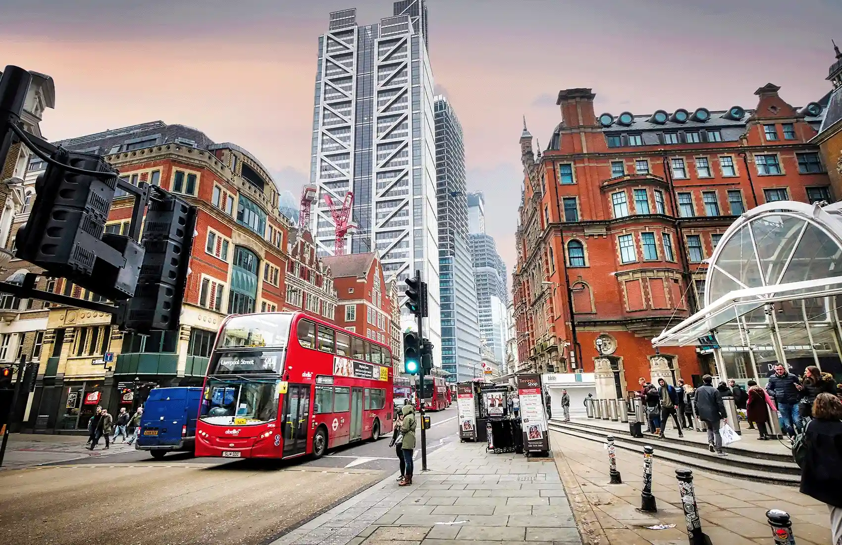 Bishopsgate street City of London in London.