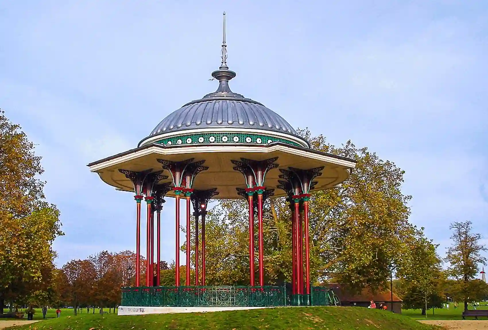 The largest surviving bandstand in London, built in 1890, and is still used today Victorian bandstand at Clapham Common, London park