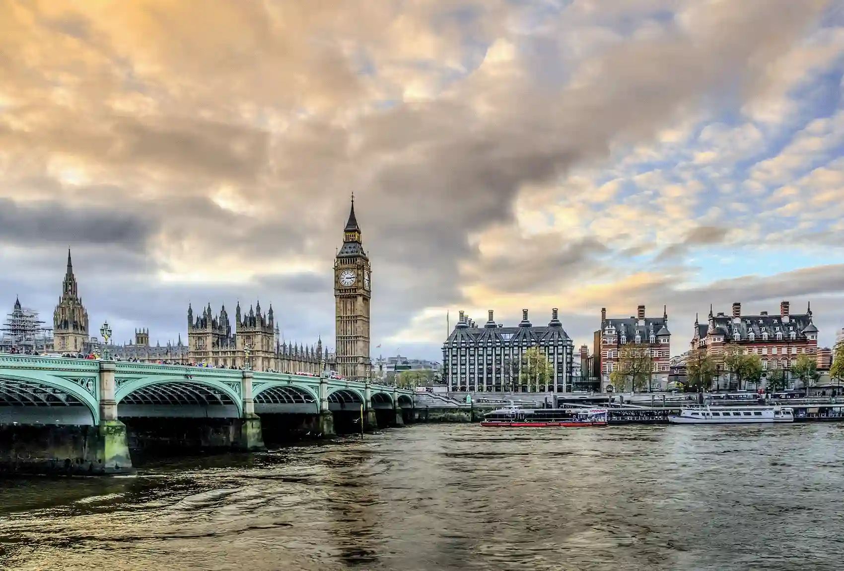 The skyline of Westminster Borough from Southbank.