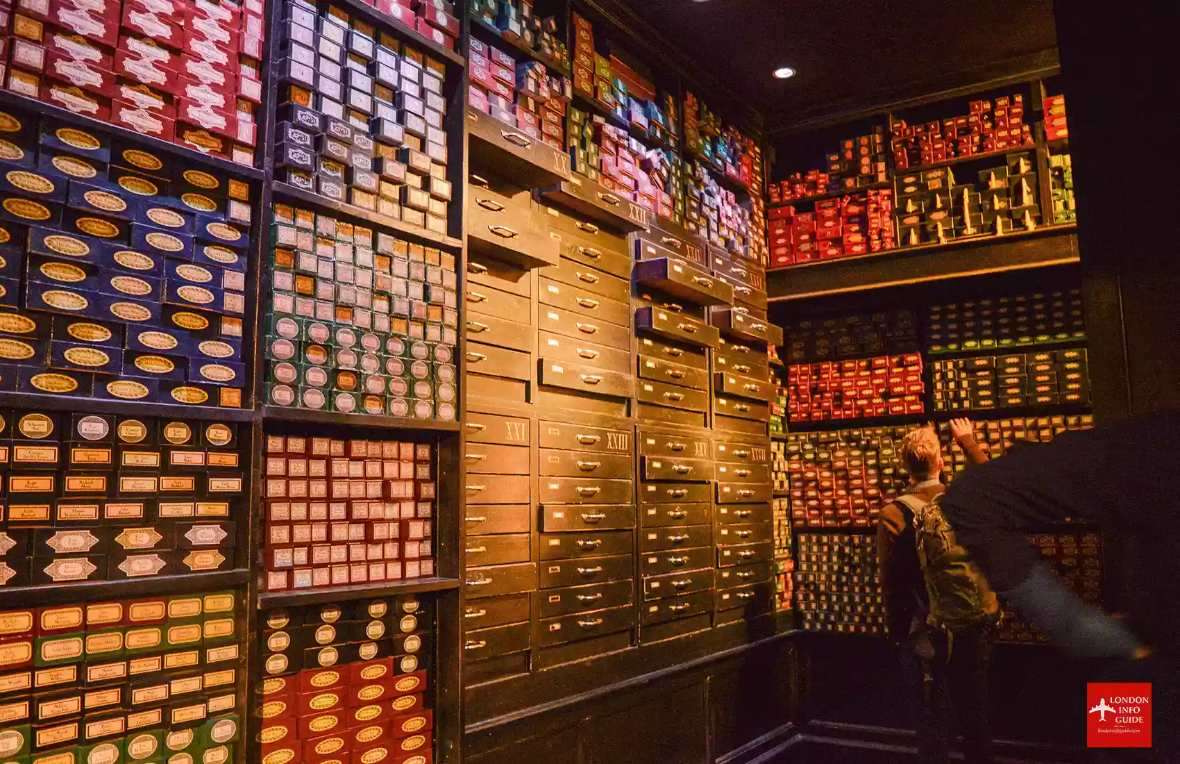 A wall full of purchasable wands at the Warner Studio Bros Shop. A wall full of purchasable wands at the Warner Studio Bros Shop.
