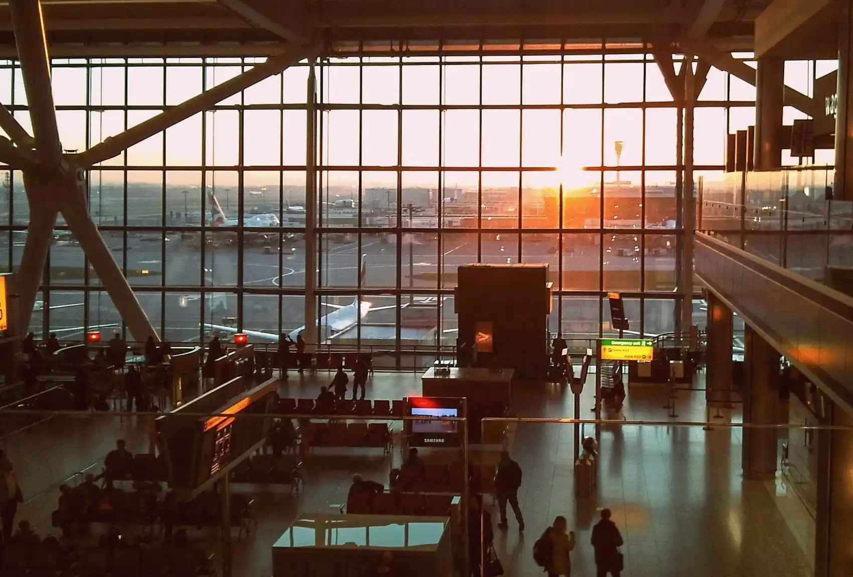 London airport travel essentials view.