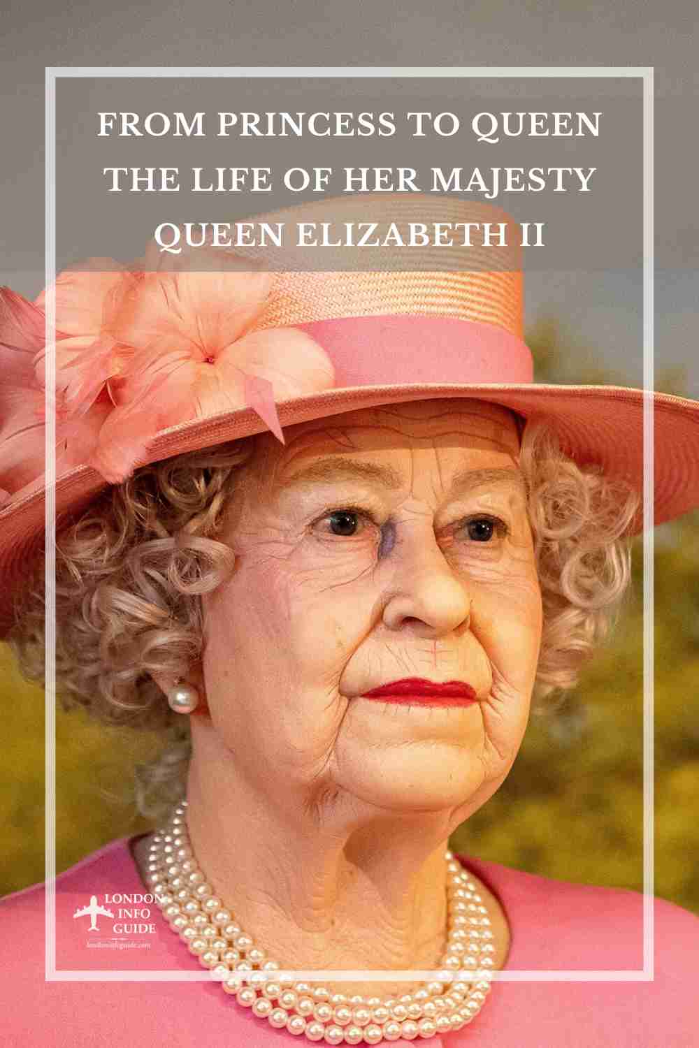 A beautiful wax figure of Queen Elizabeth II.