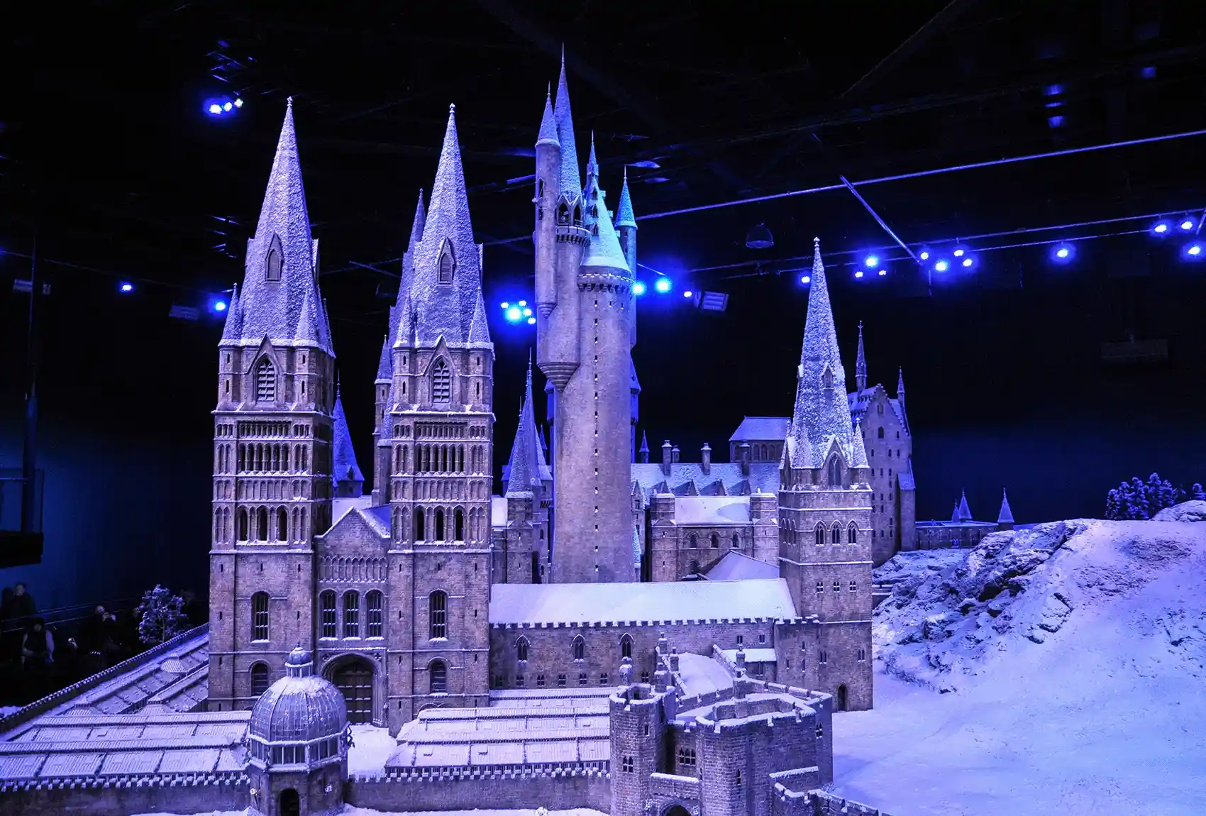 The Warner Bros. Studio Tour in London transports visitors to the fantastical world of Harry Potter and includes a breathtaking model of Hogwarts blanketed in snow. Hogwarts in the Snow: Warner Bros. Studio Tour London.