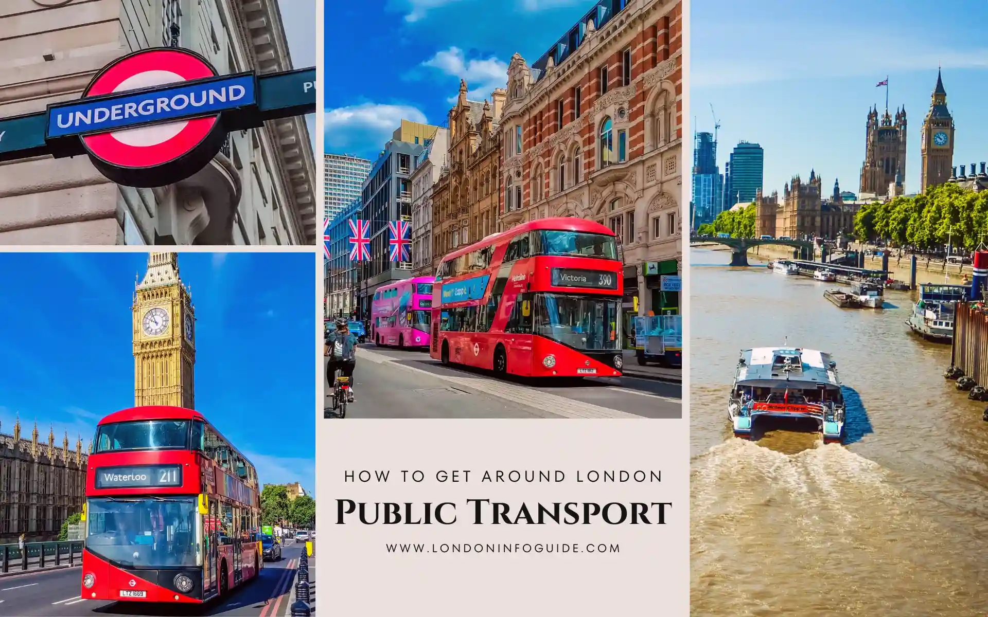 Discover London's many transport options, such as the Underground, buses, river boat, cycling, and more, to help you get around the city effectively. How to get around London with the various types of transport available.