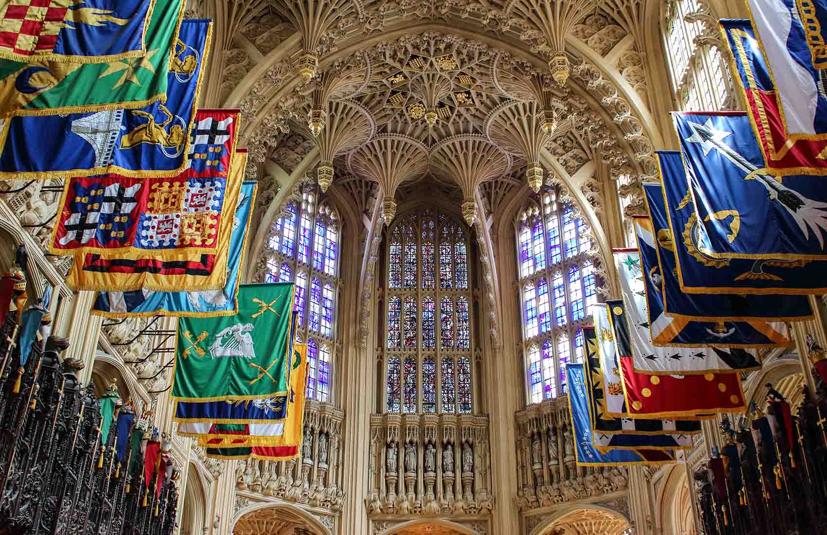 Inside Westminster Abbey in London.