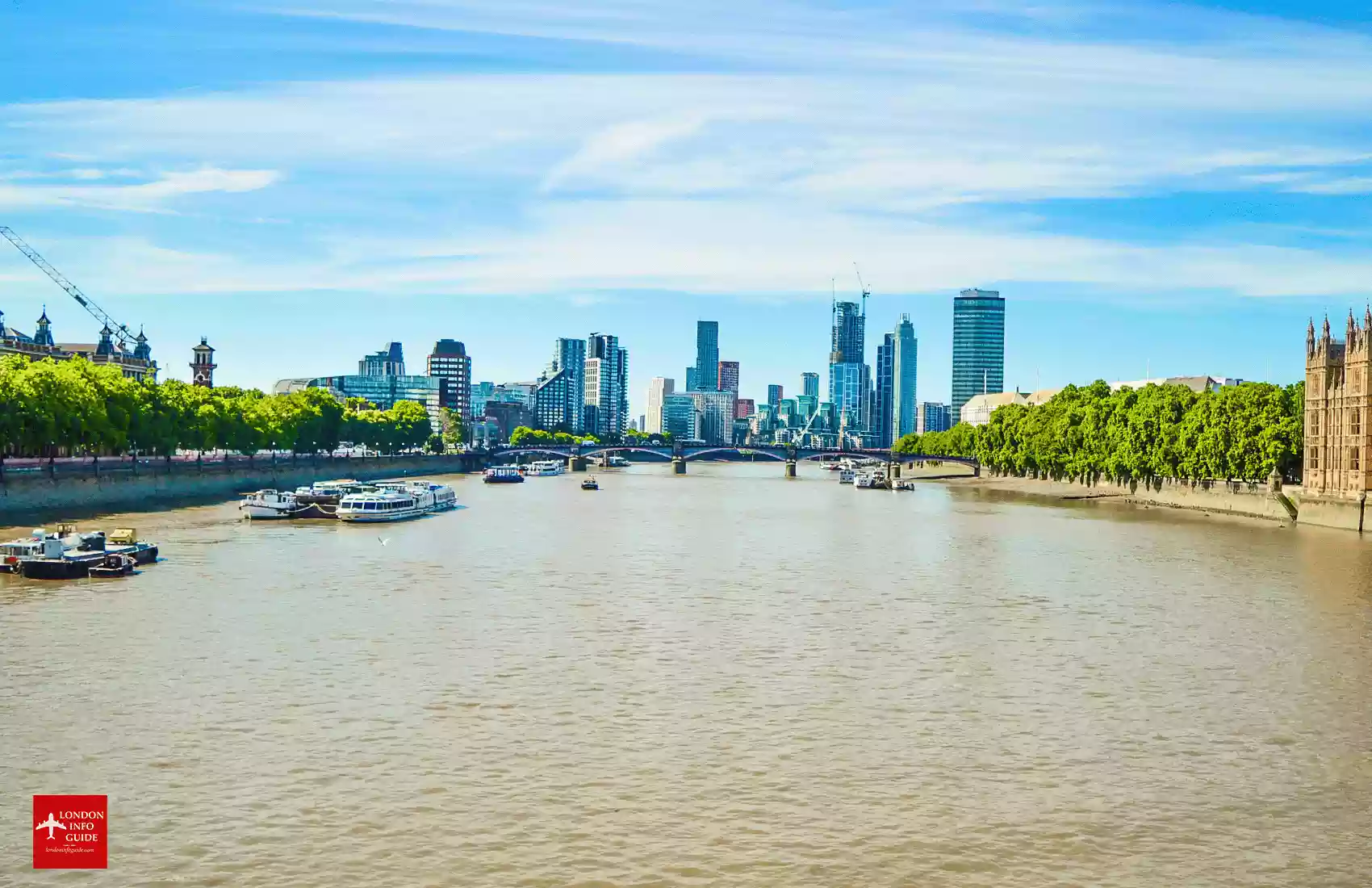 In the distance is the Lambeth Bridge London. Lambeth Bridge London.