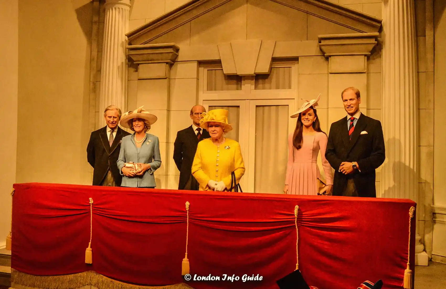 The Royal Family wax figures a few years before Queen Elizabeth passed away.