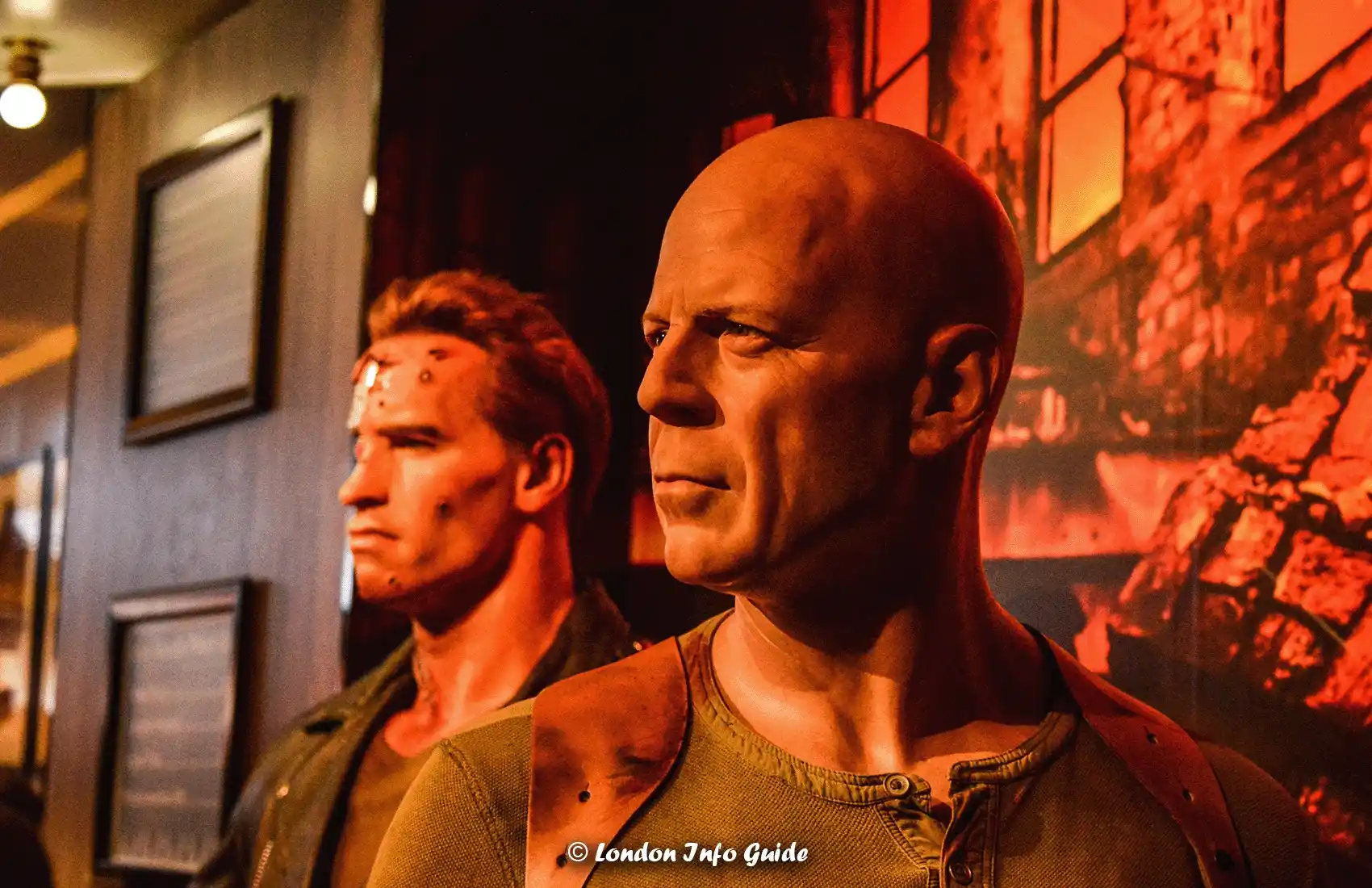 Bruce Willis wax figure at Madame Tussauds London.