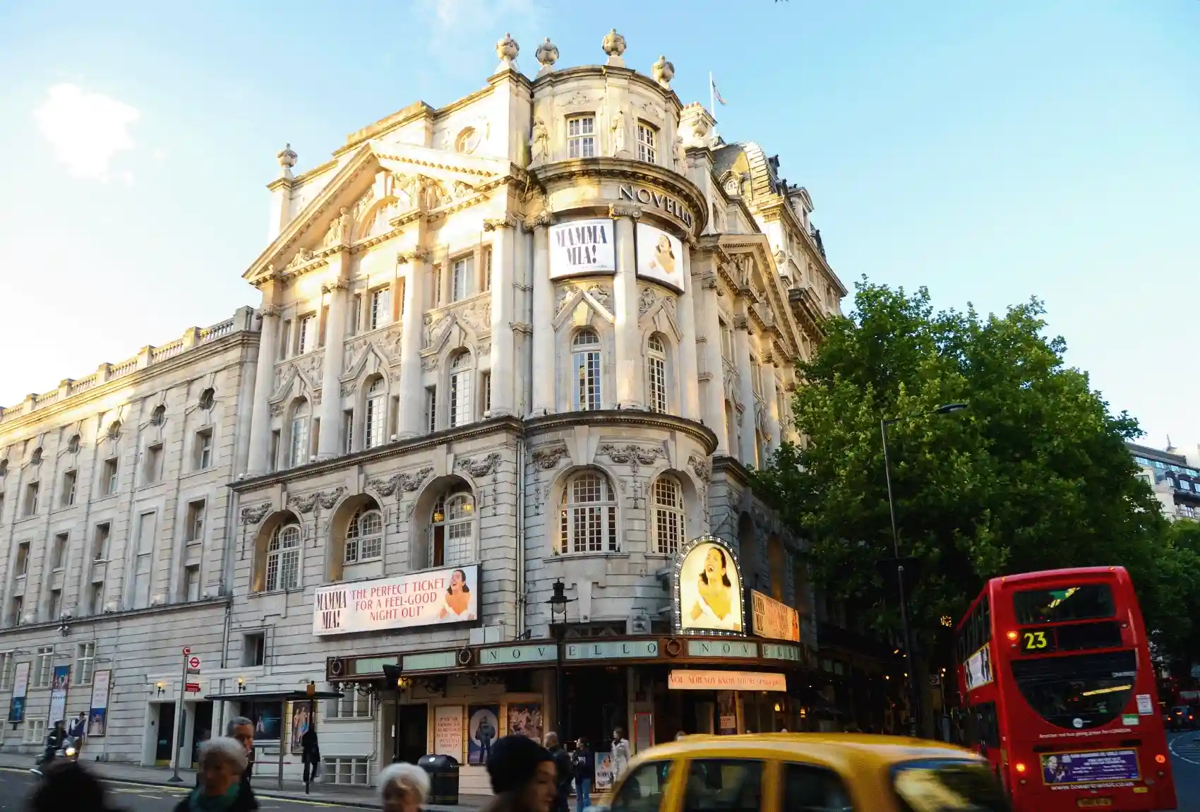 The Novello Theatre with the musical Mamma Mia in London.