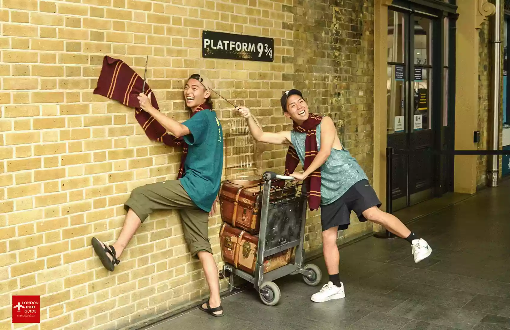 Replica of Plaform 9 3/4 at King's cross station. Replica of Plaform 9 3/4 at King's cross station.