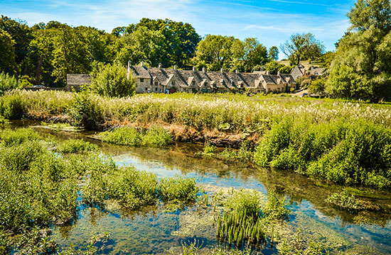 The Cotswolds countryside.
