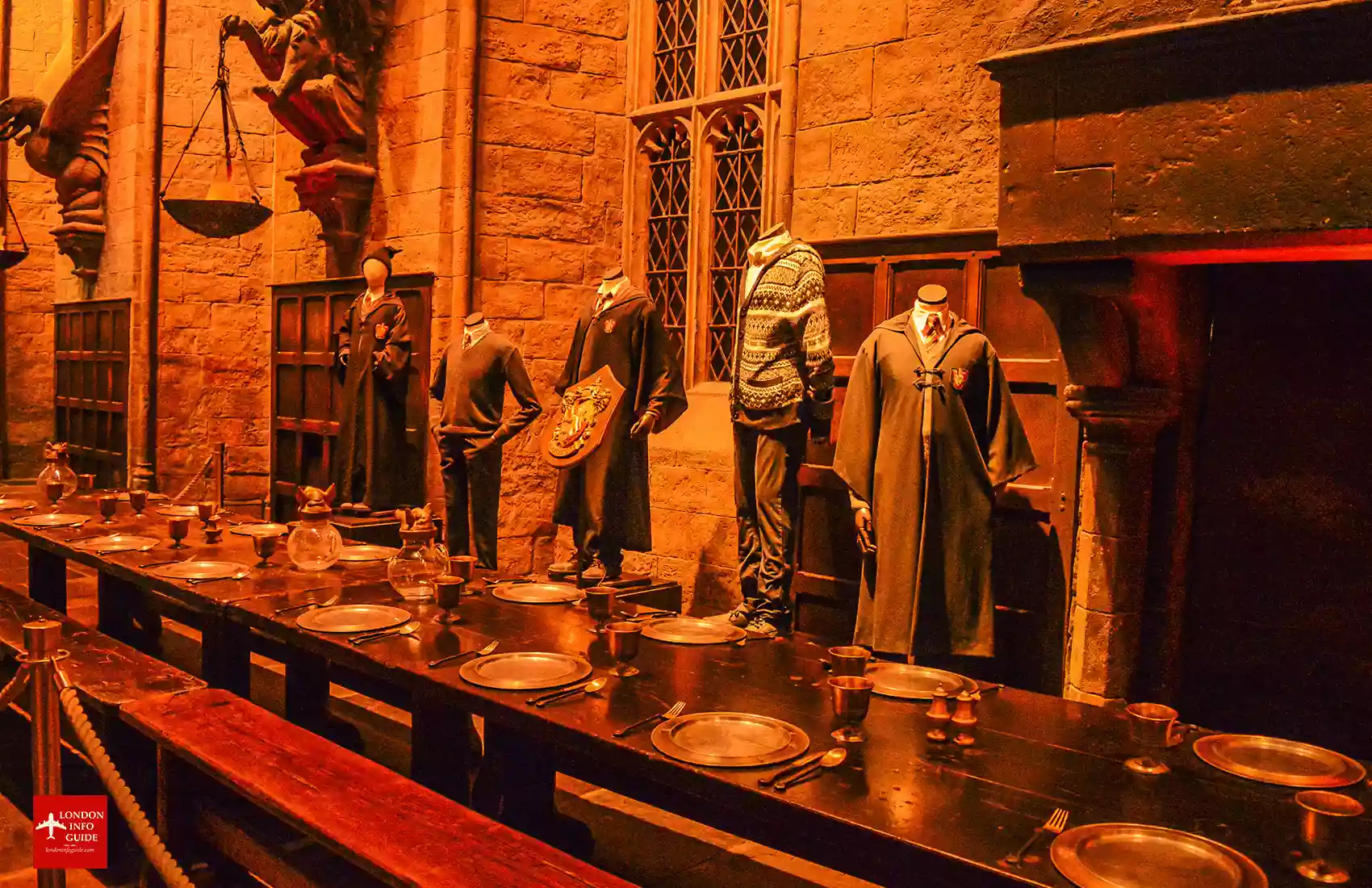 The great hall at Harry Potter studios.