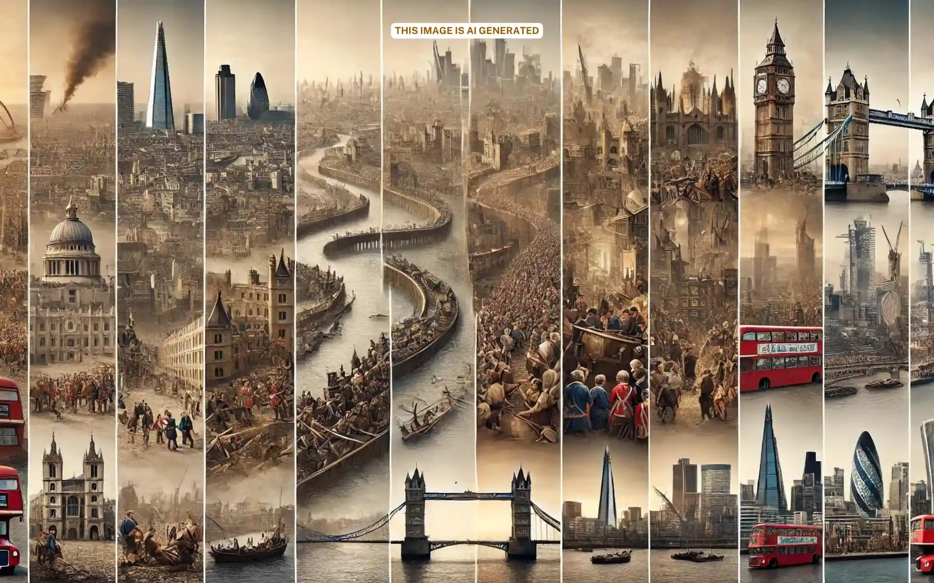 Take A Visual Tour Through London's History: From Ancient Origins To Contemporary Landmarks. The Evolution Of London From Its Historic Beginnings To The Present.