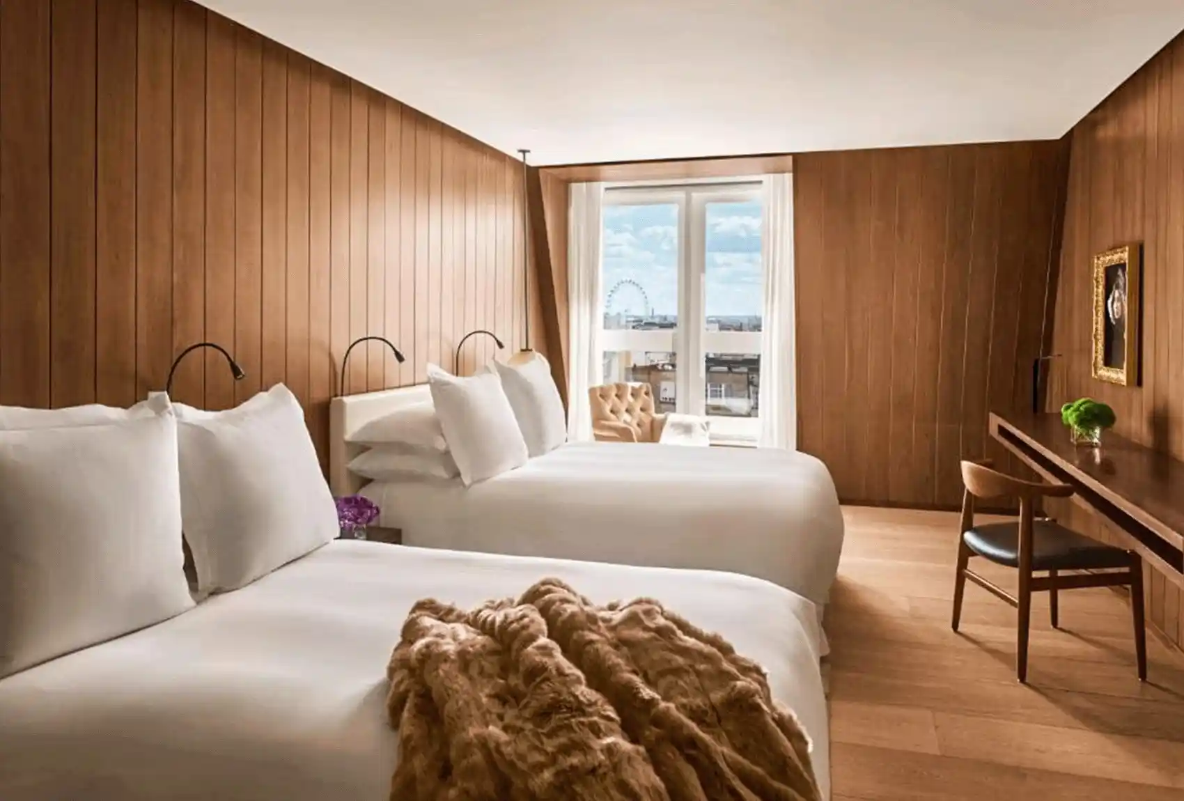 The London EDITION London UK Stylish Hotel Room.