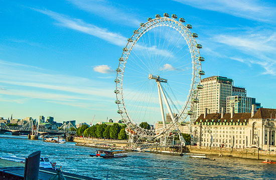 The London Eye at sunset.