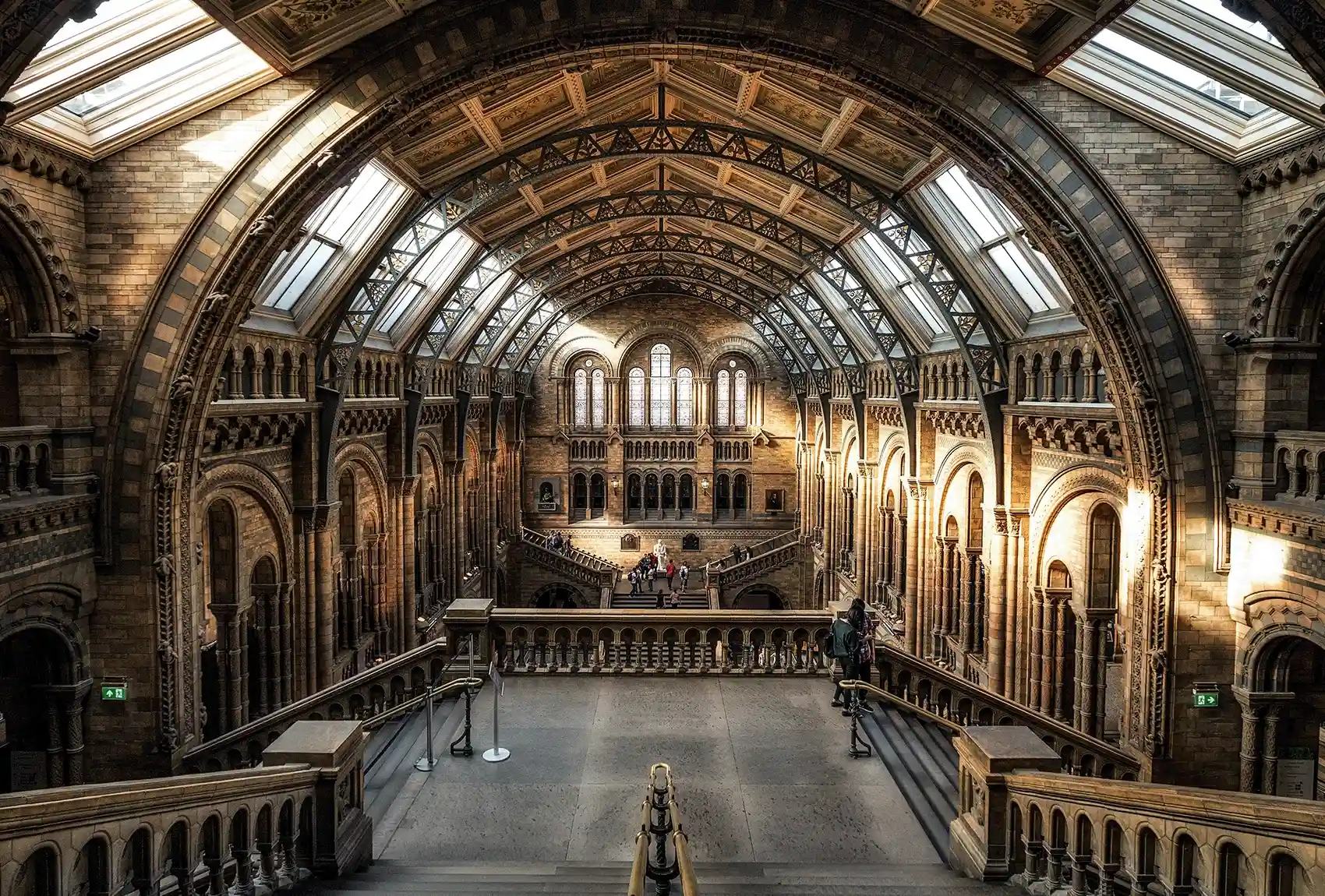 Victorian-style museum hall architecture view.