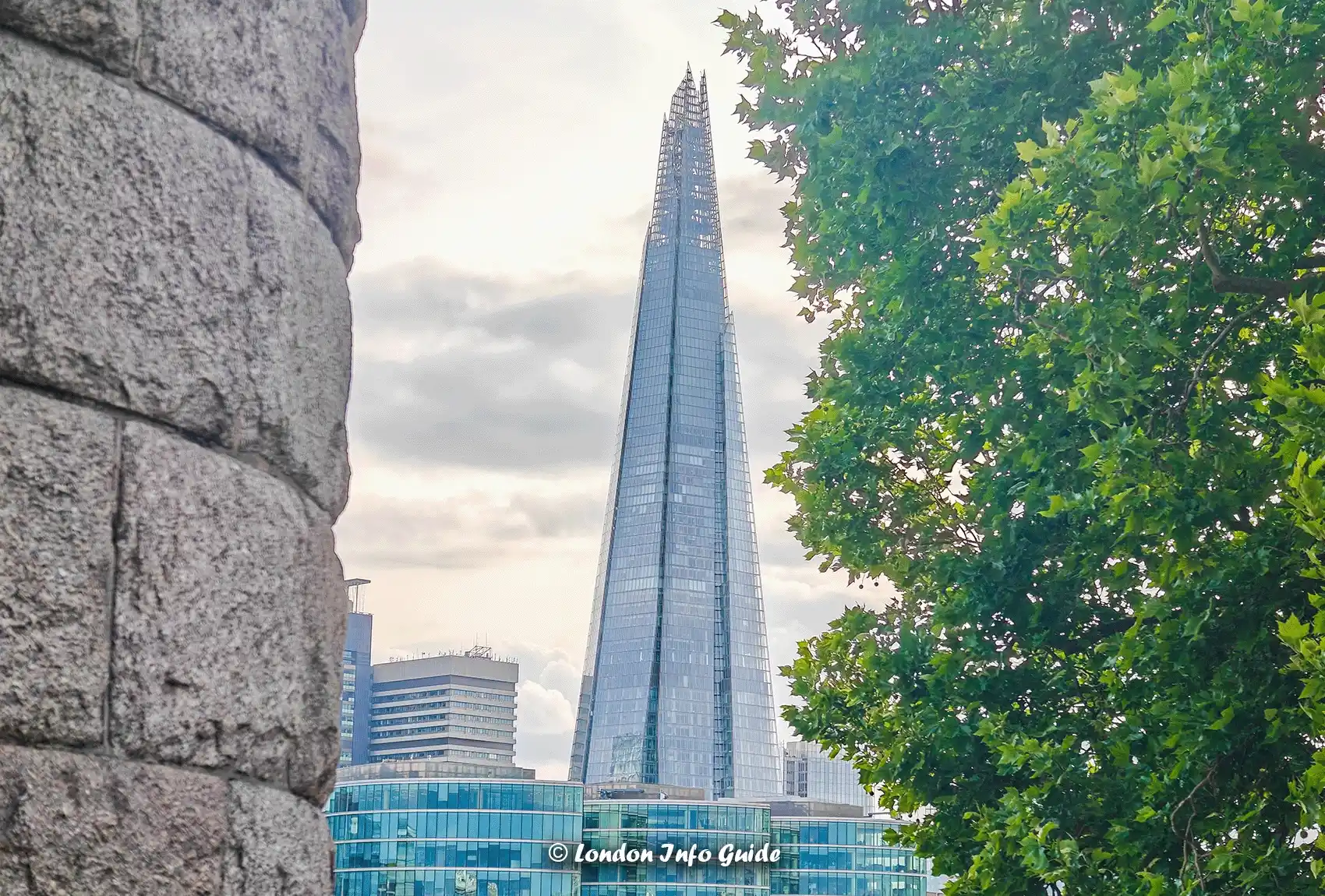 The Shard in London from The Tower Bridge.