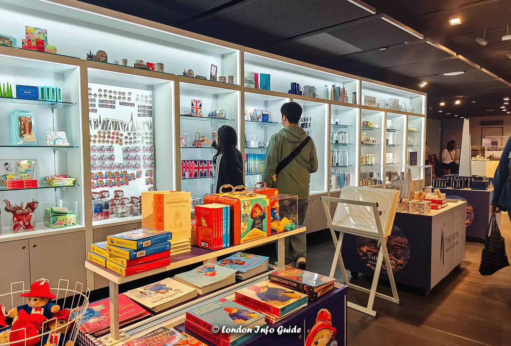 Gifts and souvenirs at the shop near the exit of the view from The Shard.