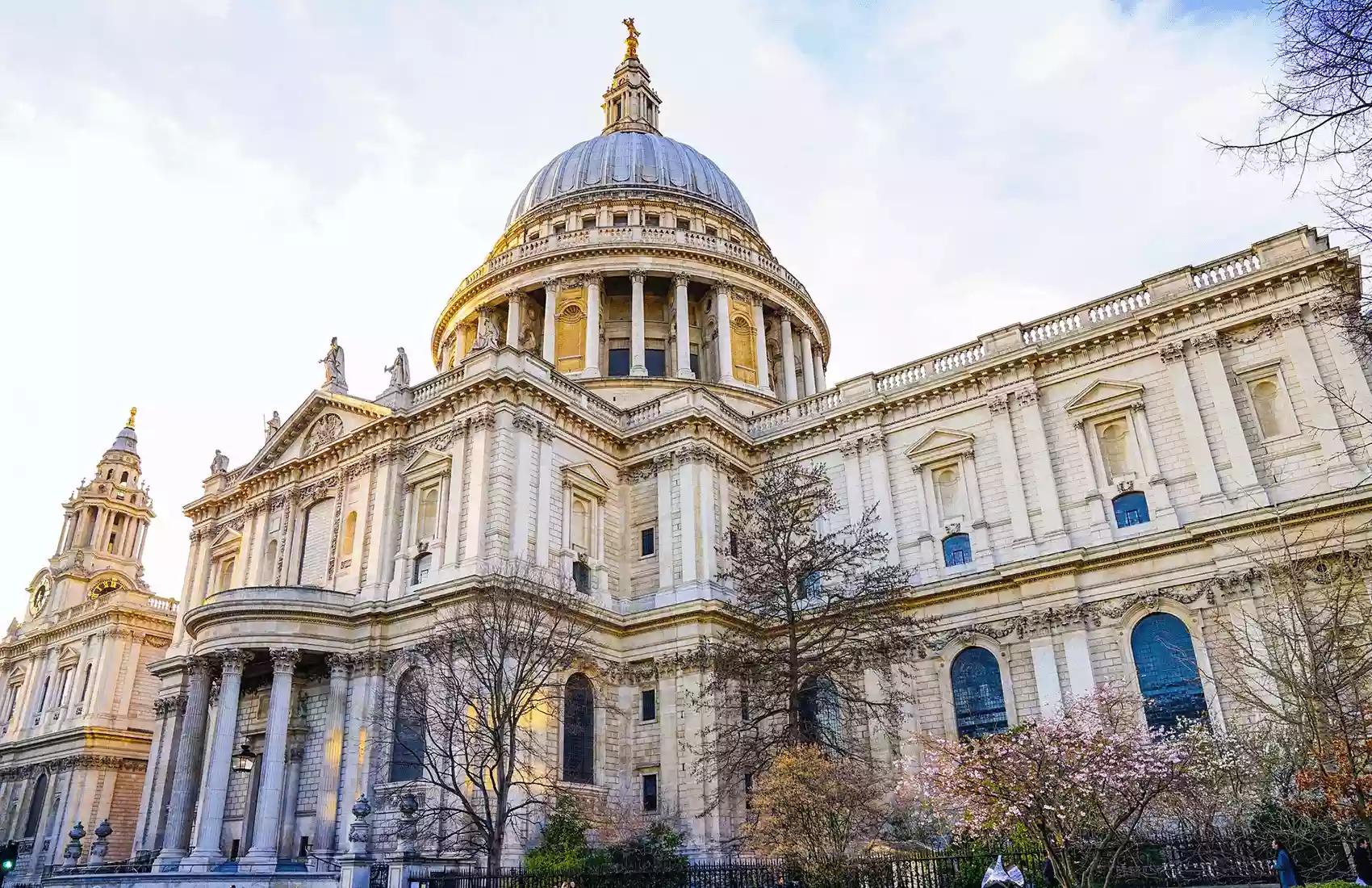 The exterior of St. Paul's Cathedral in London. St. Paul's Cathedral in London.