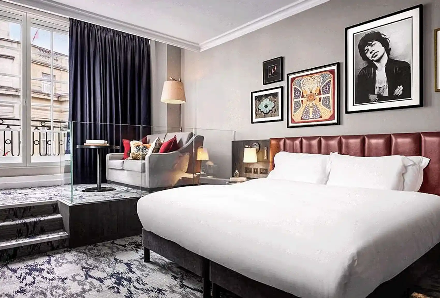 The Trafalgar St. James London Hotel Elegant Bedroom.