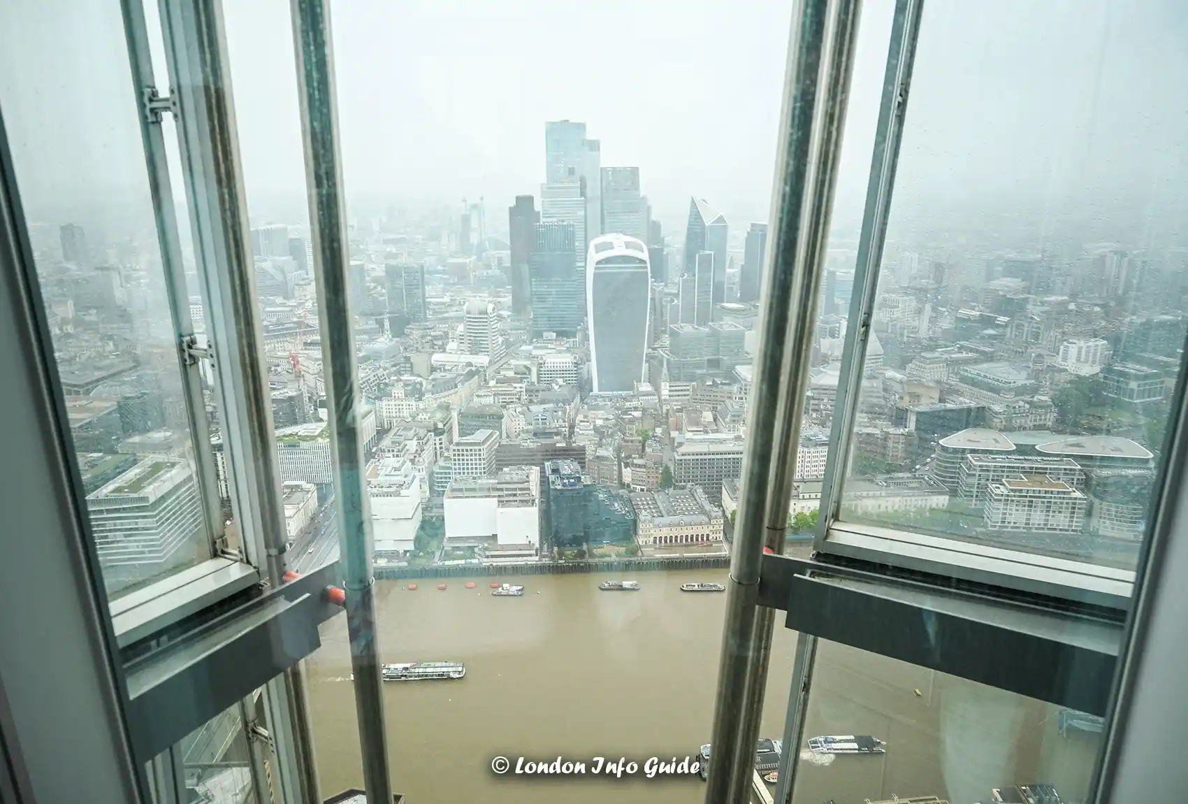 The view from The Shard on rainy day.