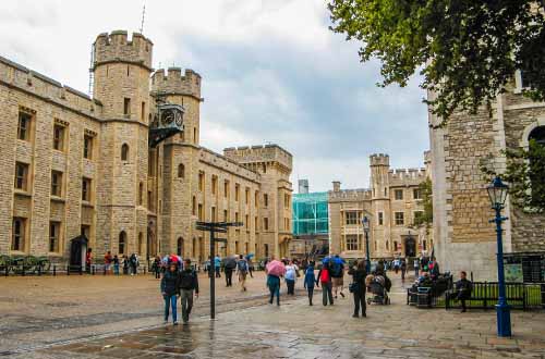 Rainy weather in London.