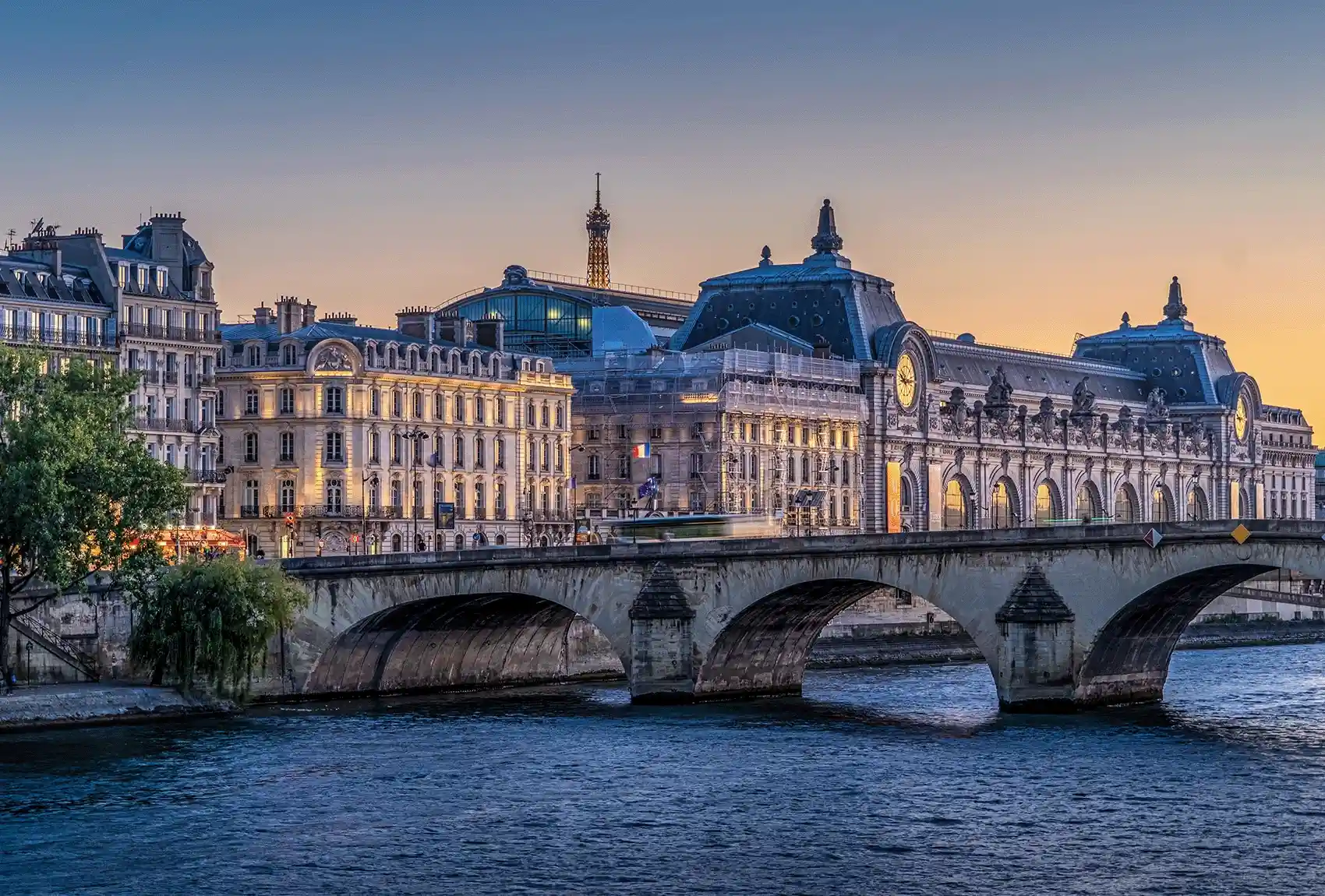 The River Seine Flowing Through Paris.